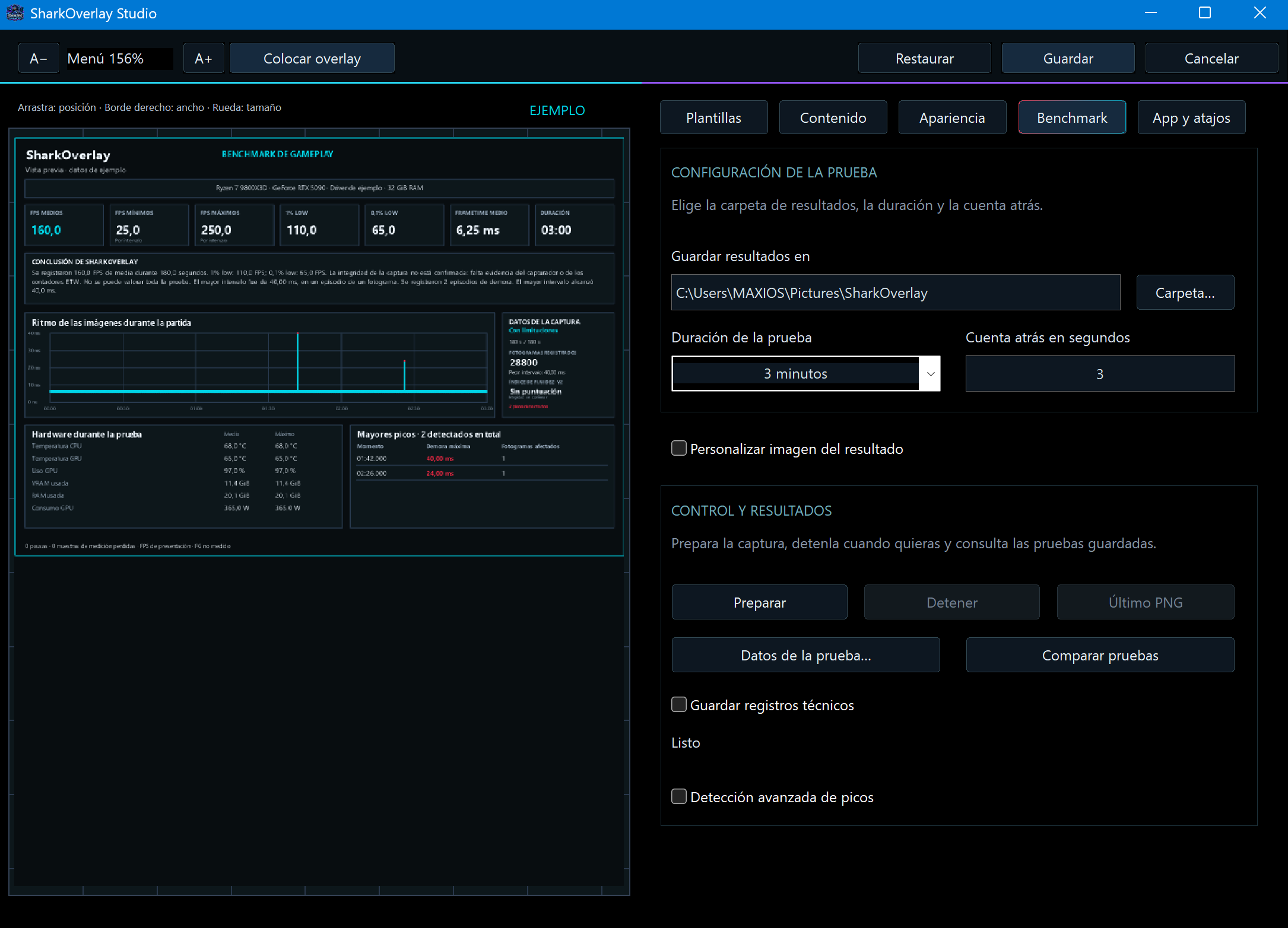 Benchmark de Shark Overlay