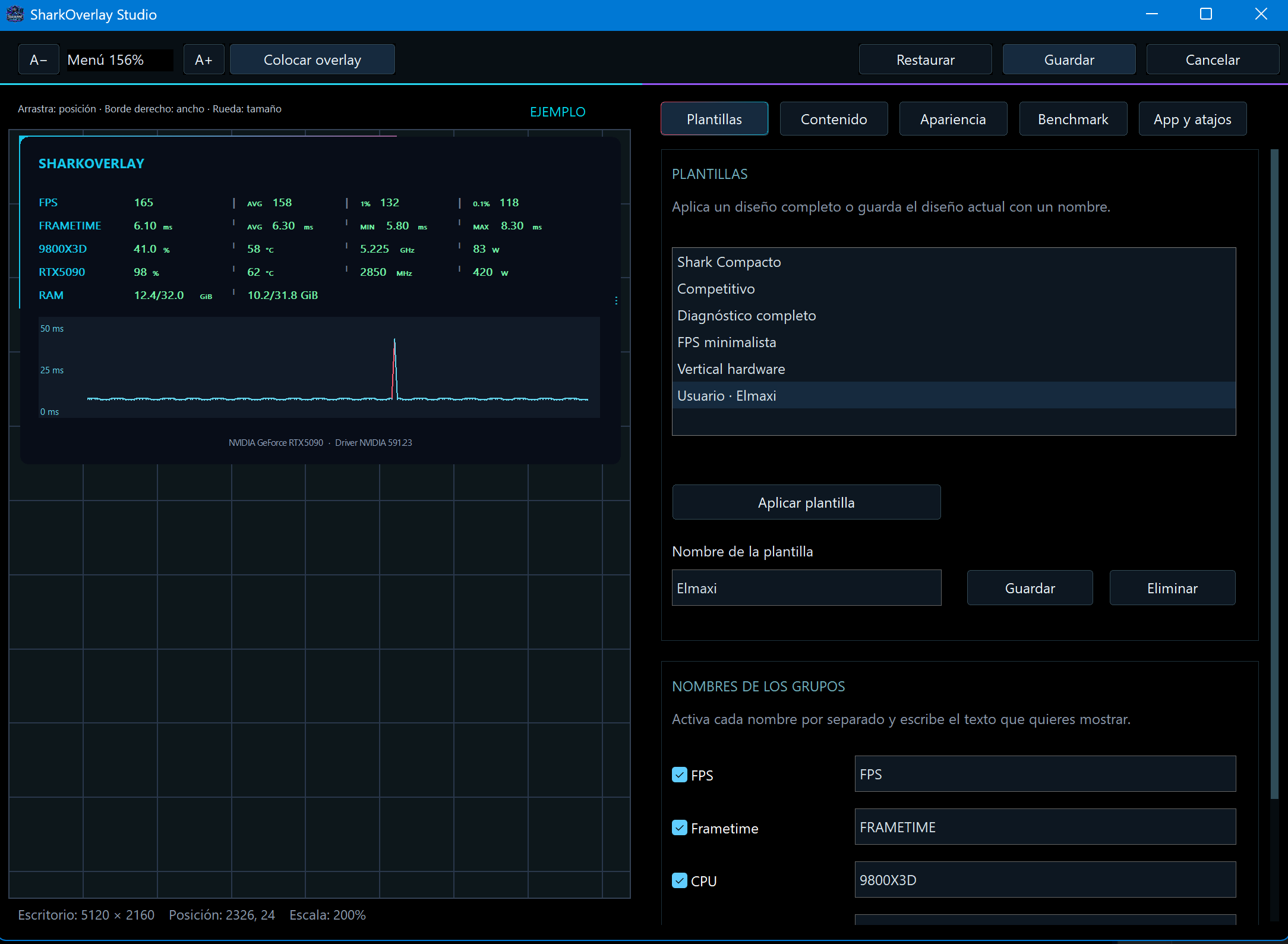 Editor de plantillas de Shark Overlay